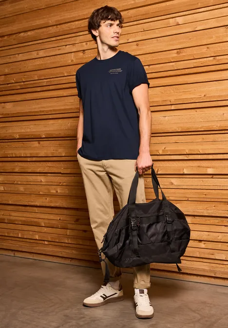 Basic shirt met printdetail night blue