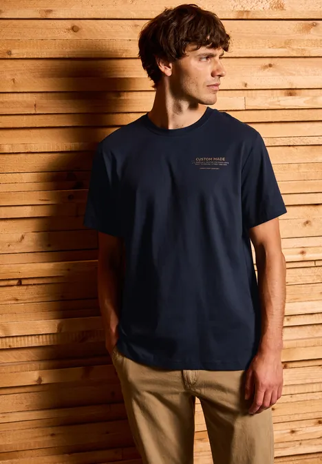 Basic Shirt mit Printdetail night blue Basic Shirt mit Printdetail night blue