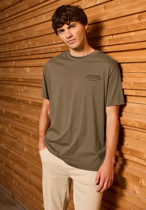 Basic Shirt mit Printdetail ash brown Basic Shirt mit Printdetail ash brown