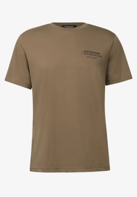 Basic shirt met printdetail ash brown