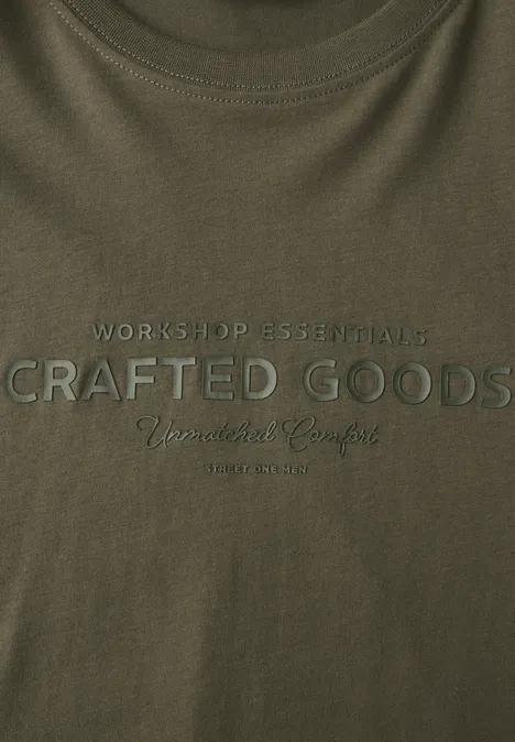 Zacht Shirt met tekst vintage green