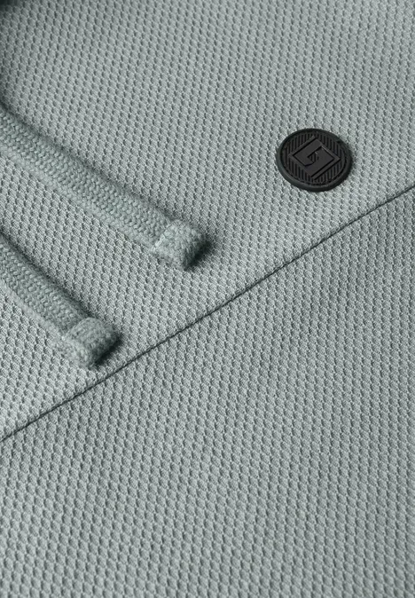 Shirt met structuur en trechtervormige hals silver green