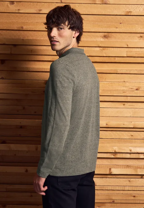 Tweekleurige polo met lange mouwen vintage green