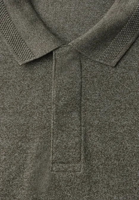 Tweekleurige polo met lange mouwen vintage green