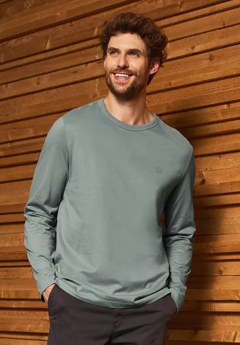 Zacht shirt met lange mouwen silver green