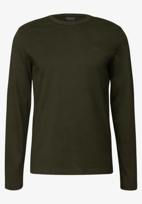 Zacht shirt met lange mouwen dark olive green