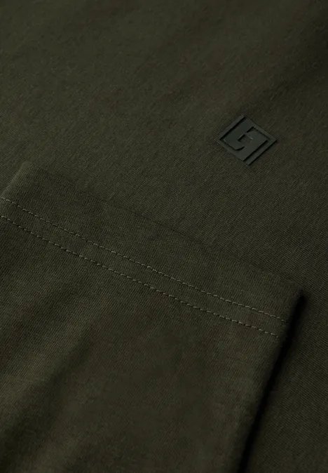 Zacht shirt met lange mouwen dark olive green
