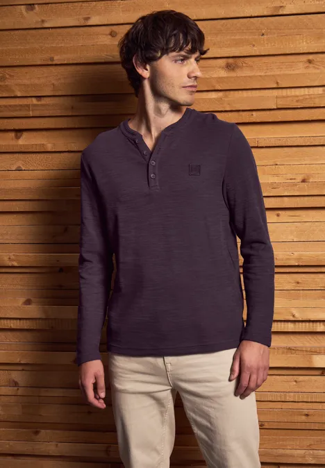 Slub doux Henleyshirt bordeaux red