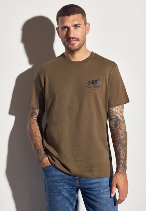 T-Shirt mit Chestprint ash brown