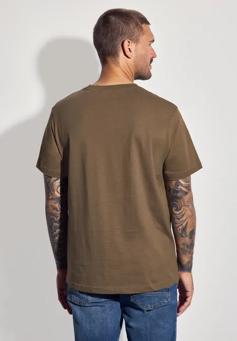 Shirt met borstprint ash brown