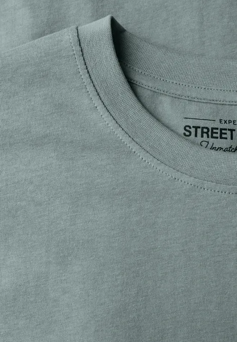 Basic Shirt in effen kleur silver green