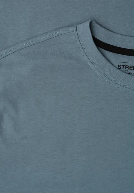 Lichtblauw T-shirt met ronde hals van zacht materiaal
