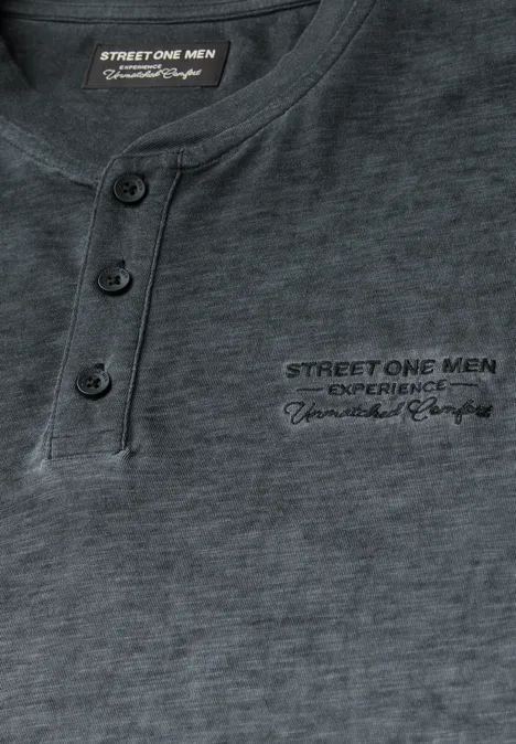 Henley shirt met lange mouwen basic black