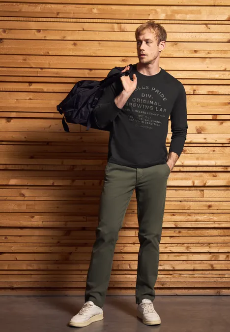 Zachte bewoording shirt met lange mouwen null