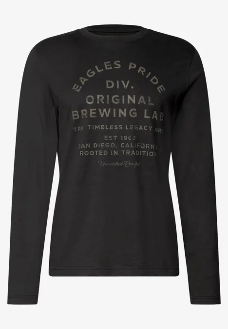 Zachte bewoording shirt met lange mouwen null