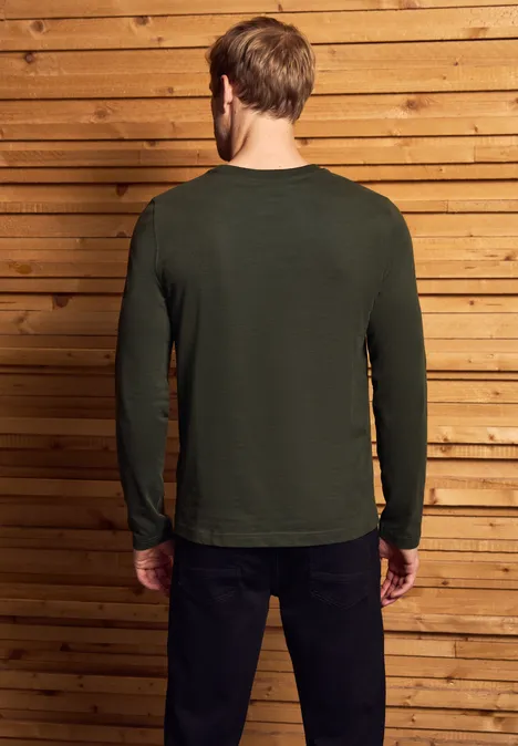 Zachte bewoording shirt met lange mouwen null