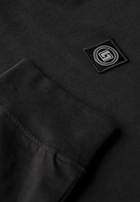 Zacht shirt met capuchon basic black