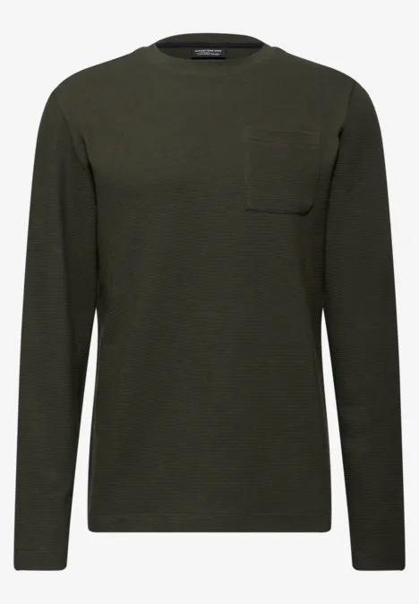 Ottomaans shirt met lange mouwen dark olive green