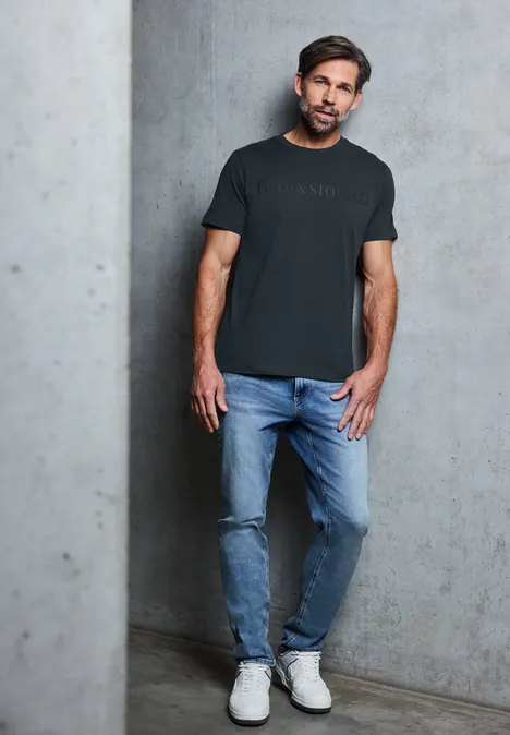 Softes T-Shirt mit Wording nocturnal blue