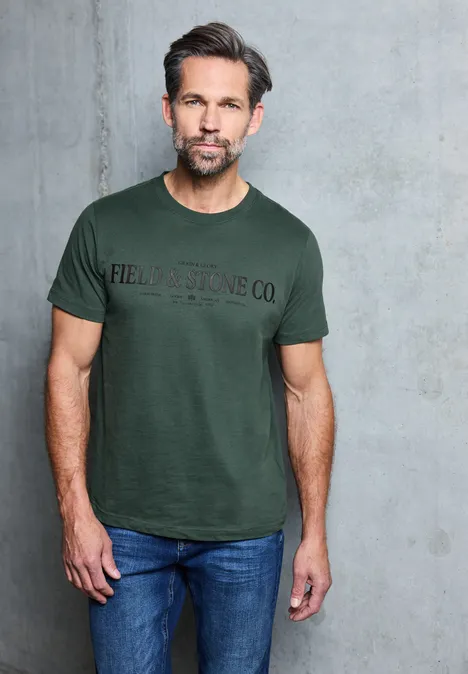 Softes T-Shirt mit Wording soft olive green