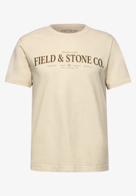 Softes T-Shirt mit Wording arctic beige