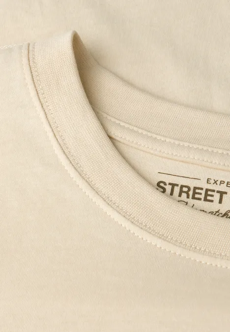 Softes T-Shirt mit Wording arctic beige