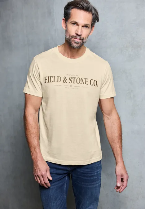 Softes T-Shirt mit Wording arctic beige