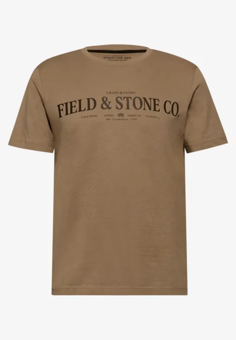 Softes T-Shirt mit Wording barista brown