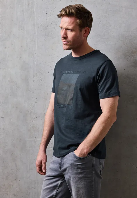Slub Shirt met fotoprint null Slub Shirt met fotoprint null