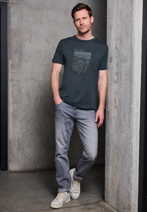 Slub Shirt met fotoprint null Slub Shirt met fotoprint null