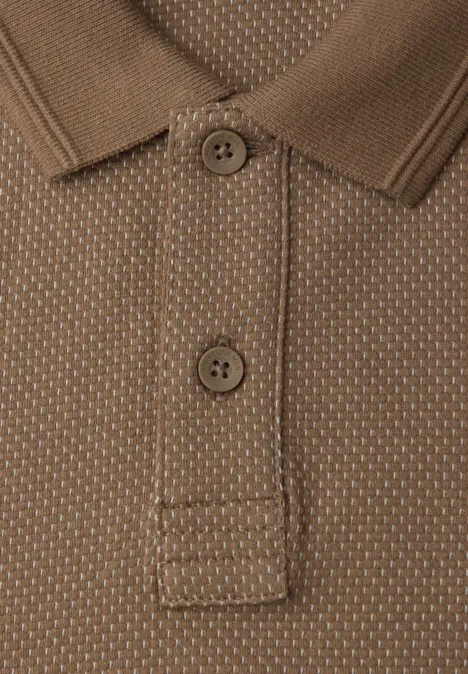 Gestructureerde polo met lange mouwen null