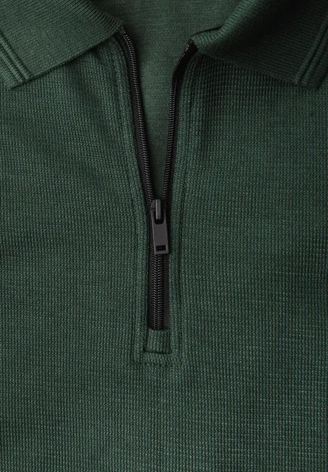 Polo avec fermeture éclair soft olive green Polo avec fermeture éclair soft olive green