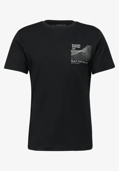 Basic Shirt met borstprint Black Basic Shirt met borstprint Black
