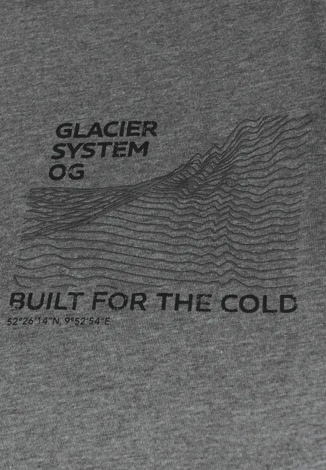 Basic T-Shirt mit Chestprint metal grey melange