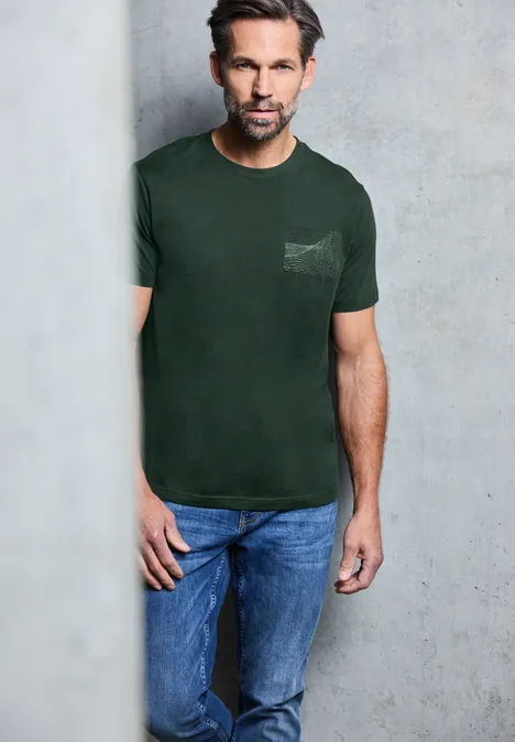 Basic Shirt met borstprint null Basic Shirt met borstprint null