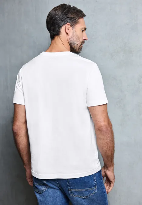 Basic Shirt met print aan de voorkant bright white Basic Shirt met print aan de voorkant bright white