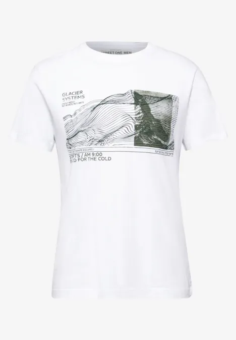 Basic Shirt met print aan de voorkant bright white Basic Shirt met print aan de voorkant bright white