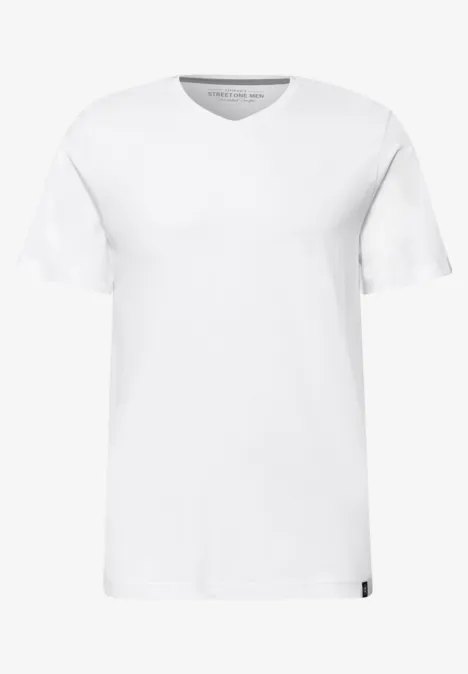 T-shirt basique à col en V White