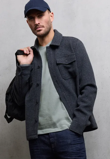 Basic V-Neck T-Shirt silver green