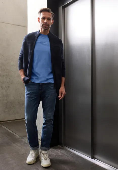 T-Shirt mit Brusttasche authentic blue