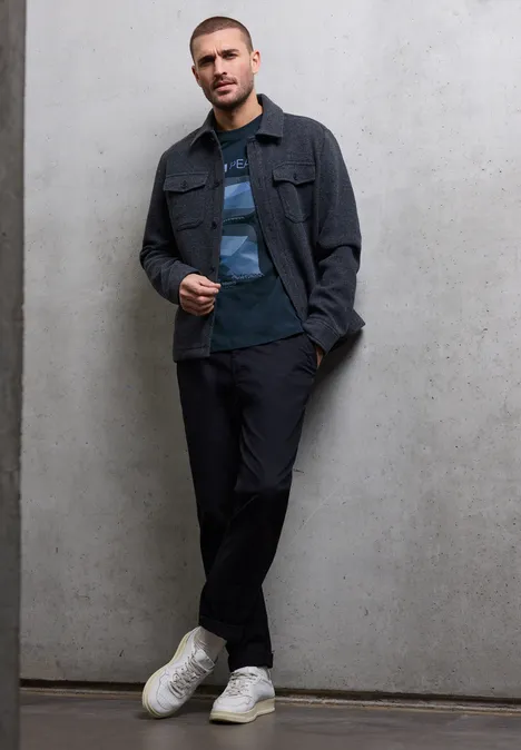 T-Shirt mit Frontprint nocturnal blue