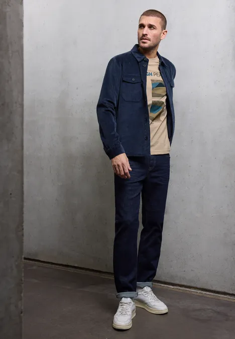 T-Shirt mit Frontprint granite beige