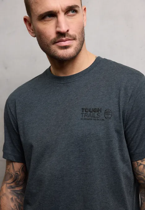 Melange-Look T-Shirt nocturnal blue