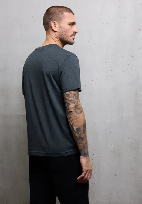 Melange-Look T-Shirt nocturnal blue