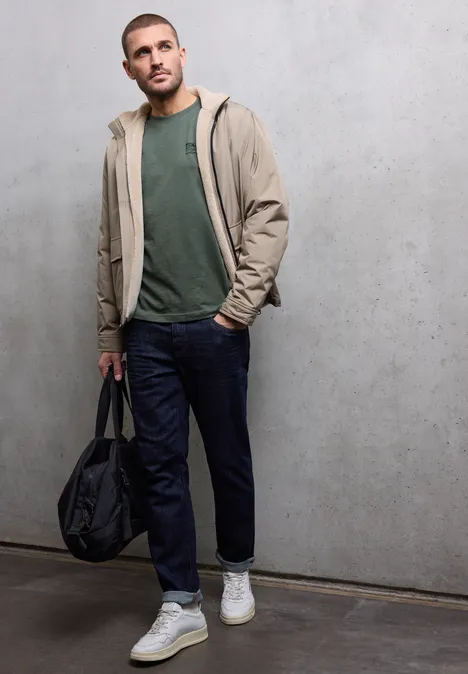 Melange-Look T-Shirt timeless green