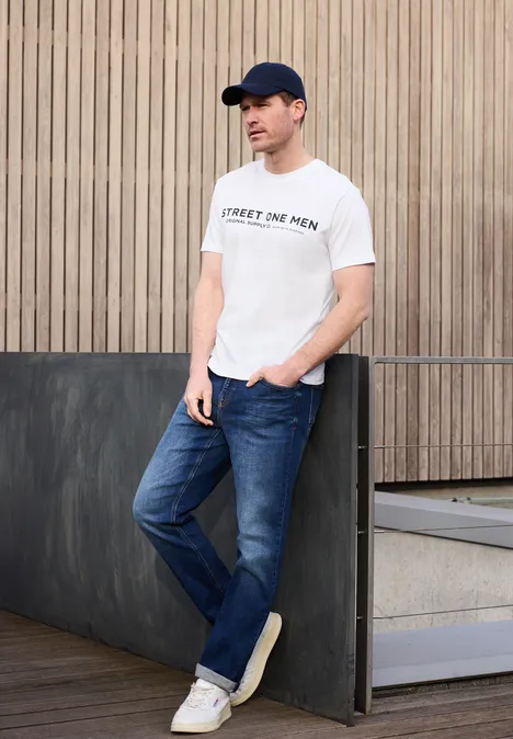 Shirt met logo-opdruk bright white