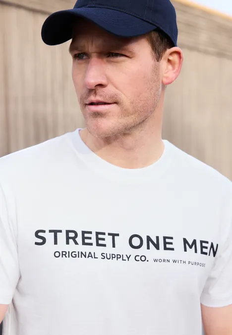 Shirt met logo-opdruk bright white