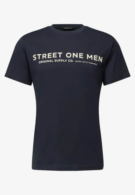 T-Shirt mit Logo-Print dark ink blue