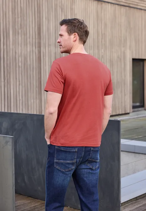 T-Shirt mit Logo-Print dull coral