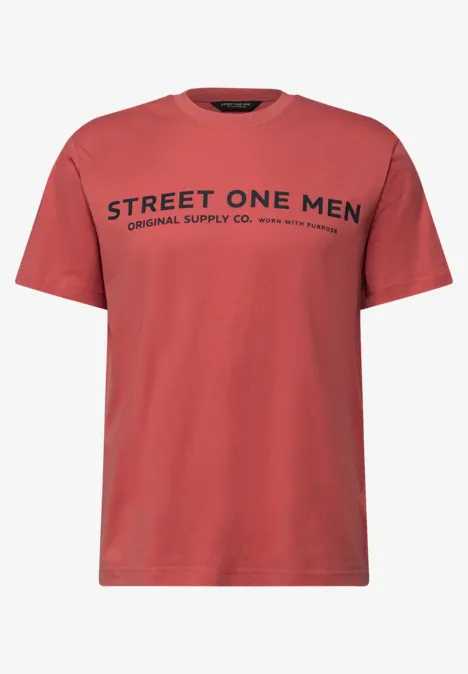 T-Shirt mit Logo-Print dull coral